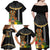 Hawaii Plumeria Lei Family Matching Off Shoulder Maxi Dress and Hawaiian Shirt Tiki and Kakau Pattern Black Color