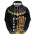 Hawaii Plumeria Lei Hoodie Tiki and Kakau Pattern Black Color