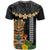 Hawaii Plumeria Lei T Shirt Tiki and Kakau Pattern Black Color