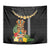 Hawaii Plumeria Lei Tapestry Tiki and Kakau Pattern Black Color