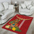 Hawaii Plumeria Lei Area Rug Tiki and Kakau Pattern Red Color