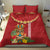 Hawaii Plumeria Lei Bedding Set Tiki and Kakau Pattern Red Color