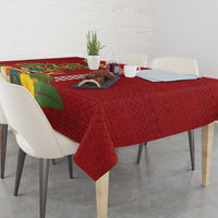 Hawaii Plumeria Lei Tablecloth Tiki and Kakau Pattern Red Color LT03 - Polynesian Pride