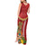 Hawaii Plumeria Lei Tank Maxi Dress Tiki and Kakau Pattern Red Color