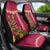 Hawaii Plumeria Lei Car Seat Cover Tiki and Kakau Pattern Pink Color