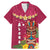 Hawaii Plumeria Lei Family Matching Mermaid Dress and Hawaiian Shirt Tiki and Kakau Pattern Pink Color