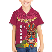Hawaii Plumeria Lei Hawaiian Shirt Tiki and Kakau Pattern Pink Color LT03 - Polynesian Pride