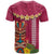 Hawaii Plumeria Lei T Shirt Tiki and Kakau Pattern Pink Color