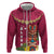 Hawaii Plumeria Lei Zip Hoodie Tiki and Kakau Pattern Pink Color