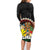 Aloha Hawaii Family Matching Long Sleeve Bodycon Dress and Hawaiian Shirt Kanaka Maoli with Polynesian Spiral Plumeria