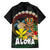 Aloha Hawaii Family Matching Short Sleeve Bodycon Dress and Hawaiian Shirt Kanaka Maoli with Polynesian Spiral Plumeria