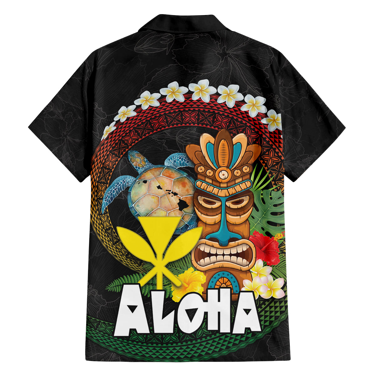 Aloha Hawaii Family Matching Tank Maxi Dress and Hawaiian Shirt Kanaka Maoli with Polynesian Spiral Plumeria