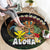 Aloha Hawaii Round Carpet Kanaka Maoli with Polynesian Spiral Plumeria