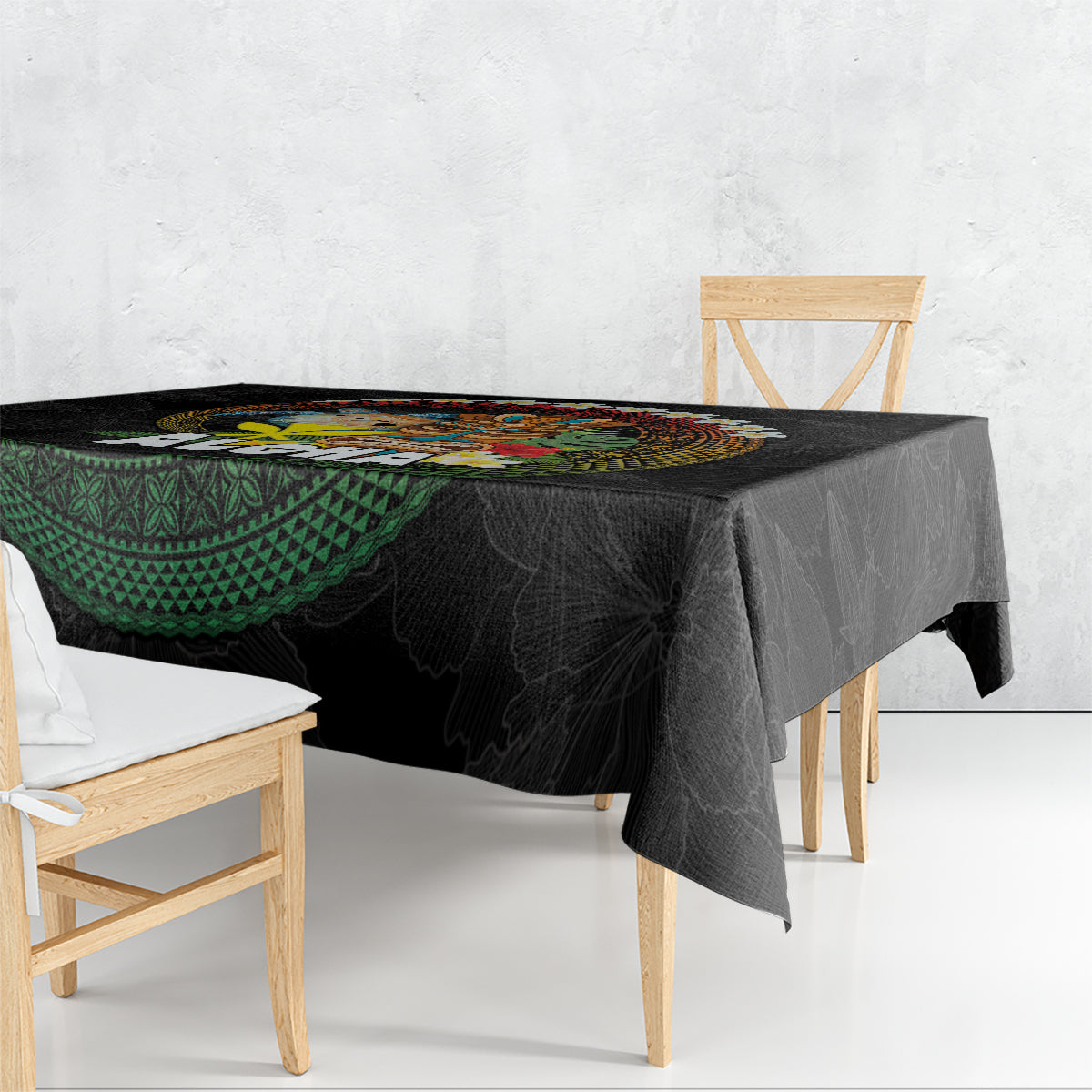 Aloha Hawaii Tablecloth Kanaka Maoli with Polynesian Spiral Plumeria