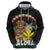 Aloha Hawaii Zip Hoodie Kanaka Maoli with Polynesian Spiral Plumeria