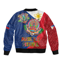 Philippines MassKara Bomber Jacket Filipino Carnival Mask and Polynesian Pattern LT03 - Polynesian Pride