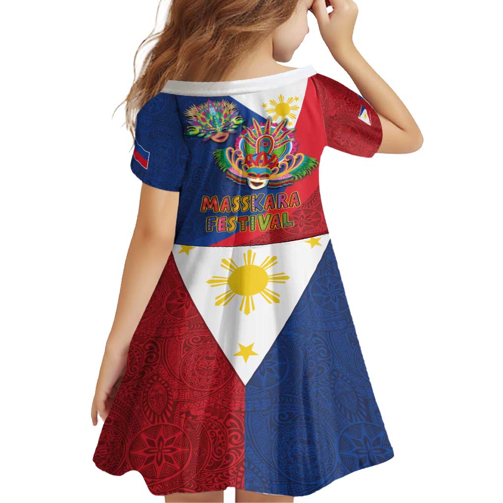 Philippines MassKara Family Matching Off Shoulder Maxi Dress and Hawaiian Shirt Filipino Carnival Mask and Polynesian Pattern