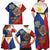 Philippines MassKara Family Matching Off Shoulder Maxi Dress and Hawaiian Shirt Filipino Carnival Mask and Polynesian Pattern