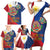 Philippines MassKara Family Matching Short Sleeve Bodycon Dress and Hawaiian Shirt Filipino Carnival Mask and Polynesian Pattern