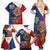 Philippines MassKara Family Matching Summer Maxi Dress and Hawaiian Shirt Filipino Carnival Mask and Polynesian Pattern