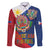 Philippines MassKara Family Matching Tank Maxi Dress and Hawaiian Shirt Filipino Carnival Mask and Polynesian Pattern