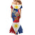 Philippines MassKara Mermaid Dress Filipino Carnival Mask and Polynesian Pattern