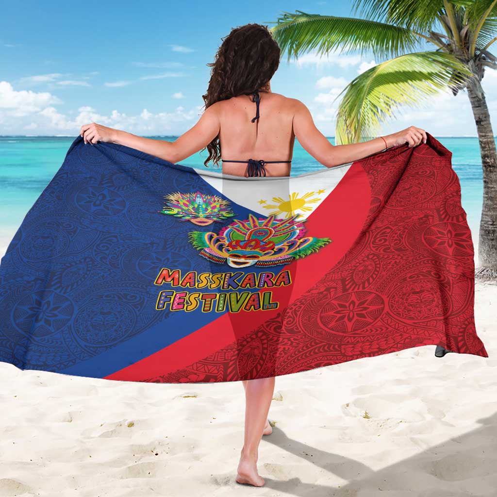 Philippines MassKara Sarong Filipino Carnival Mask and Polynesian Pattern