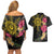 Hawaii and Philippines Together Couples Matching Off Shoulder Short Dress and Hawaiian Shirt Hibiscus Flower and Sun Badge Polynesian Pattern Coloful