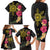 Hawaii and Philippines Together Family Matching Long Sleeve Bodycon Dress and Hawaiian Shirt Hibiscus Flower and Sun Badge Polynesian Pattern Coloful