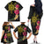 Hawaii and Philippines Together Family Matching Off The Shoulder Long Sleeve Dress and Hawaiian Shirt Hibiscus Flower and Sun Badge Polynesian Pattern Coloful