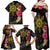 Hawaii and Philippines Together Family Matching Off Shoulder Maxi Dress and Hawaiian Shirt Hibiscus Flower and Sun Badge Polynesian Pattern Coloful