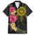 Hawaii and Philippines Together Family Matching Off Shoulder Short Dress and Hawaiian Shirt Hibiscus Flower and Sun Badge Polynesian Pattern Coloful