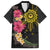 Hawaii and Philippines Together Family Matching Short Sleeve Bodycon Dress and Hawaiian Shirt Hibiscus Flower and Sun Badge Polynesian Pattern Coloful