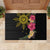 Hawaii and Philippines Together Rubber Doormat Hibiscus Flower and Sun Badge Polynesian Pattern Coloful