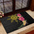 Hawaii and Philippines Together Rubber Doormat Hibiscus Flower and Sun Badge Polynesian Pattern Coloful