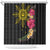 Hawaii and Philippines Together Shower Curtain Hibiscus Flower and Sun Badge Polynesian Pattern Coloful