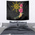 Hawaii and Philippines Together Tapestry Hibiscus Flower and Sun Badge Polynesian Pattern Coloful