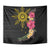 Hawaii and Philippines Together Tapestry Hibiscus Flower and Sun Badge Polynesian Pattern Coloful