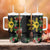 Hawaii and Philippines Together Tumbler With Handle Hibiscus Flower and Sun Badge Polynesian Pattern Coloful