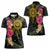 Hawaii and Philippines Together Women Polo Shirt Hibiscus Flower and Sun Badge Polynesian Pattern Coloful