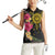 Hawaii and Philippines Together Women Sleeveless Polo Shirt Hibiscus Flower and Sun Badge Polynesian Pattern Coloful