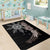 Hawaii and Philippines Together Area Rug Hibiscus Flower and Sun Badge Polynesian Pattern Grayscale