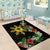 Tropical Hawaii and Philippines Area Rug Kanaka Maoli and Sun Badge Batok Tattoo Colorful