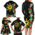 Tropical Hawaii and Philippines Family Matching Long Sleeve Bodycon Dress and Hawaiian Shirt Kanaka Maoli and Sun Badge Batok Tattoo Colorful