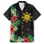 Tropical Hawaii and Philippines Family Matching Off The Shoulder Long Sleeve Dress and Hawaiian Shirt Kanaka Maoli and Sun Badge Batok Tattoo Colorful