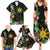 Tropical Hawaii and Philippines Family Matching Summer Maxi Dress and Hawaiian Shirt Kanaka Maoli and Sun Badge Batok Tattoo Colorful