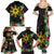 Tropical Hawaii and Philippines Family Matching Summer Maxi Dress and Hawaiian Shirt Kanaka Maoli and Sun Badge Batok Tattoo Colorful