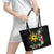 Tropical Hawaii and Philippines Leather Tote Bag Kanaka Maoli and Sun Badge Batok Tattoo Colorful