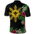 Tropical Hawaii and Philippines Polo Shirt Kanaka Maoli and Sun Badge Batok Tattoo Colorful