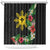 Tropical Hawaii and Philippines Shower Curtain Kanaka Maoli and Sun Badge Batok Tattoo Colorful